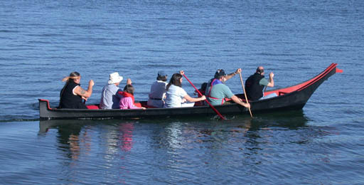 Skakwal, a 24 ft Plywood Chinook canoe replica.